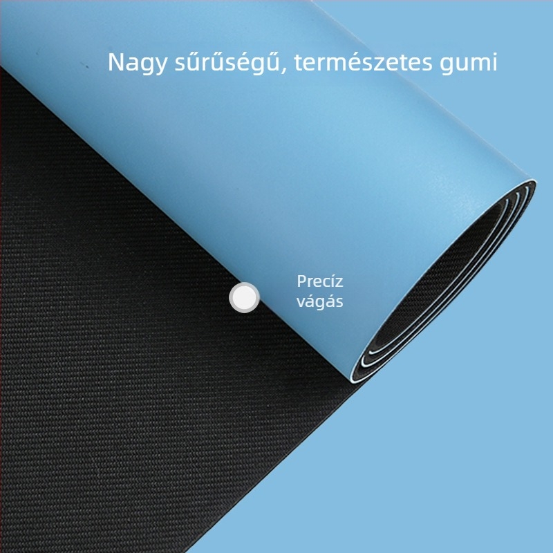 PU természetes gumiból készült jóga matrac, csúszásmentes felület, széles 183 x 68 cm, 4,5 mm vastagság, igazítási vonalak
