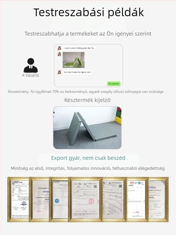 Összecsukható hasizom-matrac gimnasztikához és tánchoz, vastagított szivacs és vászon