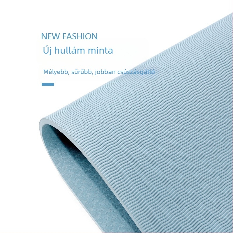 Monokróm jóga matrac, testtartás vonalakkal, 6mm, TPE, csúszásmentes felület