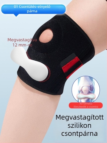 Nyitott patellás térdvédő kompressziós pánttal guggoláshoz, ugrókötélhez, futáshoz, kerékpározáshoz és kültéri hegymászáshoz