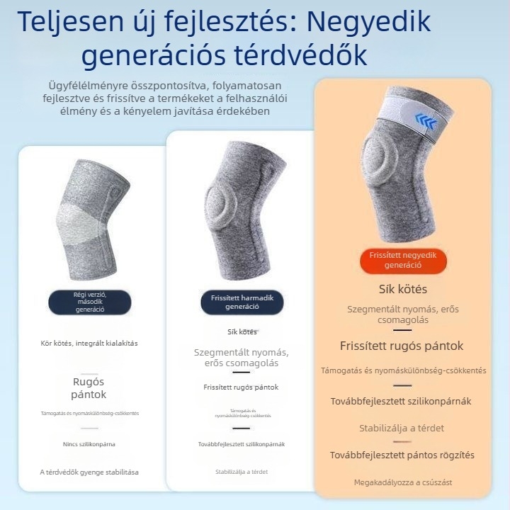 Orvosi térdvédő meniszkusz- és patellavédelmet nyújtva, hegymászáshoz és futáshoz, uniszex, meleg és kényelmes térdszupport.