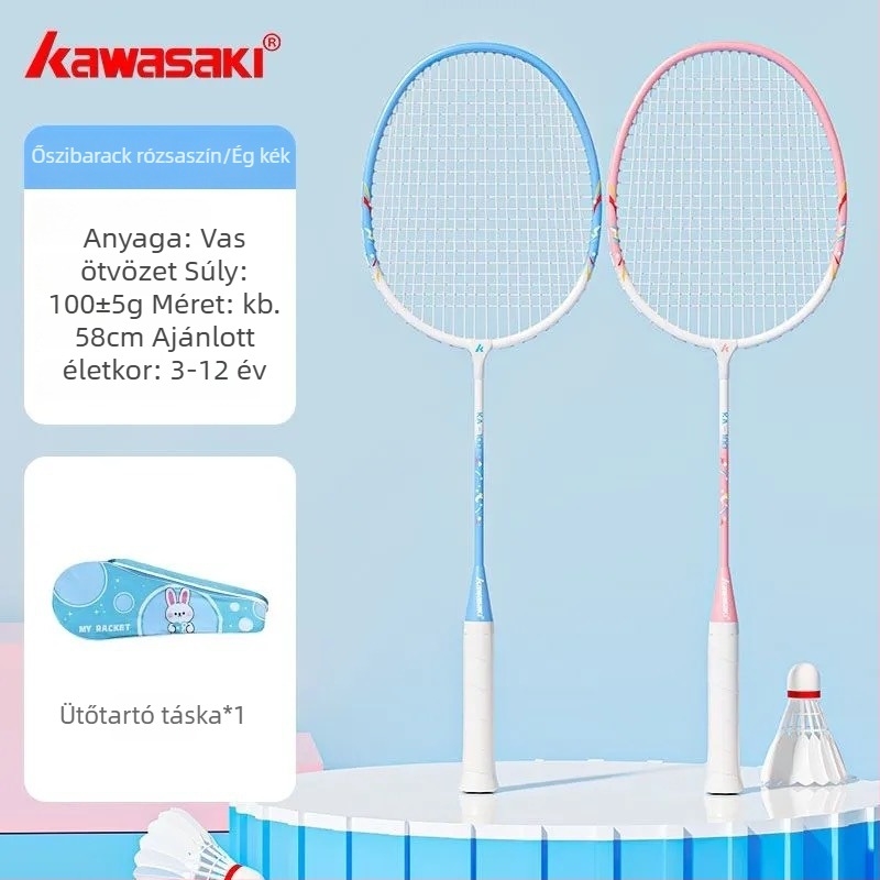 Kawasaki Gyermekeknek szóló tollaslabda ütő készlet, két ütő, ultra könnyű és tartós