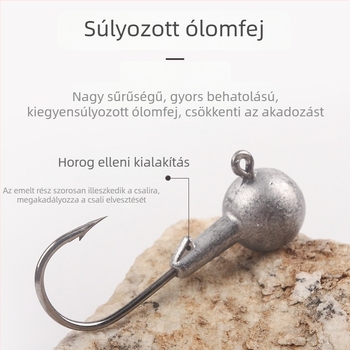 Ólomfejű horgok, tüskések, 5 darab csomagolásban, súlyok 3,5 g, 5 g, 7 g, 10 g, 14 g