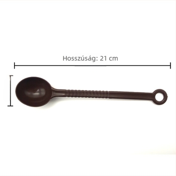 Műanyag mérőkanál, 10 g, hosszú nyéllel, por alapú keverékekhez, tejes teához és kávéhoz