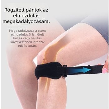 Szilikon patella szalag sporthoz és fitneszhez, légáteresztő és ütéscsillapító, uniszex használatra, badmintonhoz, kerékpározáshoz és hegymászáshoz