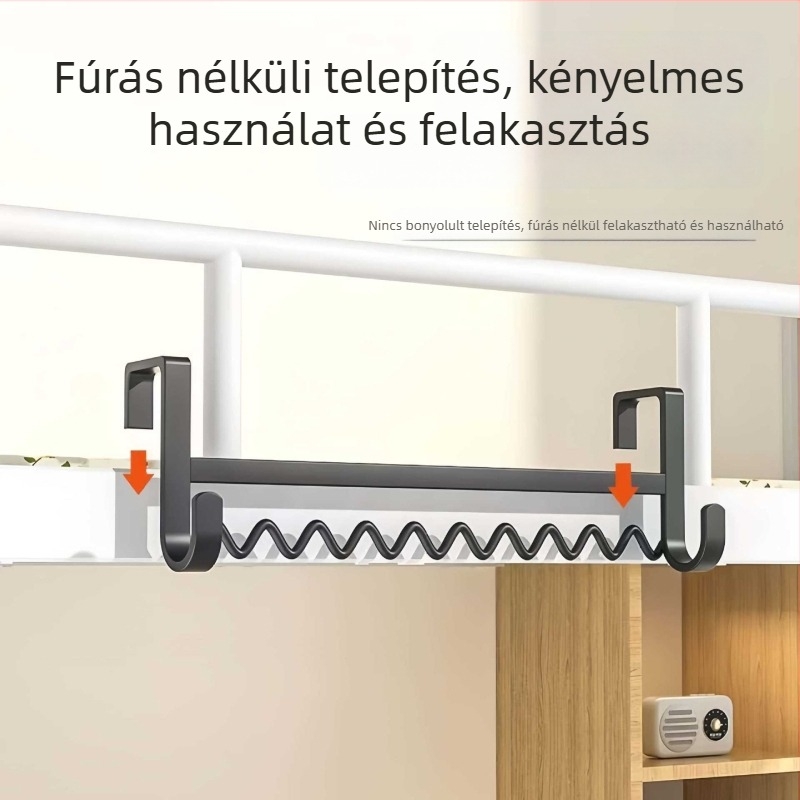 Hullámformájú ruhakasztó az ágyhoz kollégiumban