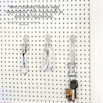 Többfunkciós falra szerelhető kábelrendező szilikon mágneses szalaggal adatkáblek tárolására, akasztóval és rögzítővel a falon