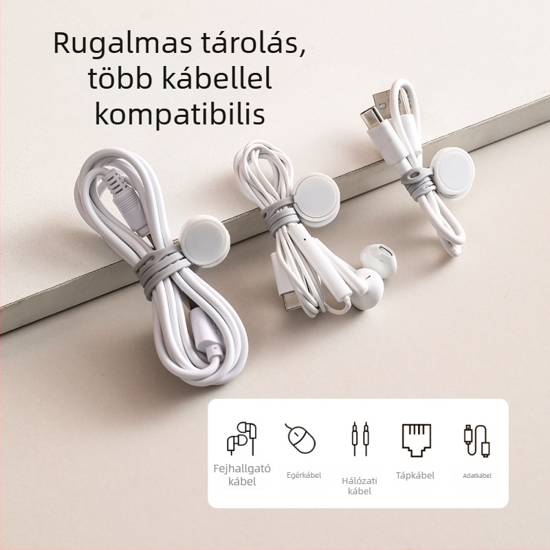 FaSoLa mágneses kábelrendező adatkábelekhez, szilikonos tekercselővel
