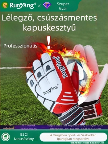 Latexből készült labdarúgó kapus kesztyű – felnőtteknek és gyerekeknek, csúszásmentes, edzésre tervezett, tartós
