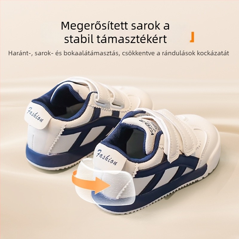 Gyerekeknek készült őszi 2025 sportcipő, könnyű, puha talppal, csíkos, Velcro-zárás
