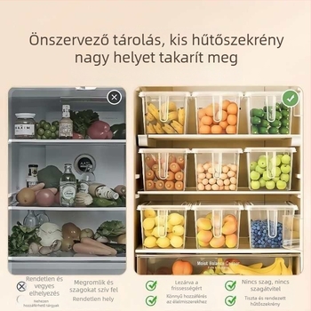 Áttetsző hűtőszekrény tároló doboz tojásrekesz