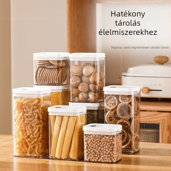 FaSoLa átlátszó, téglalap alakú konyhai tárolóedény, zárható, nedvességálló gabonák tárolására, műanyag, 800–1000 ml