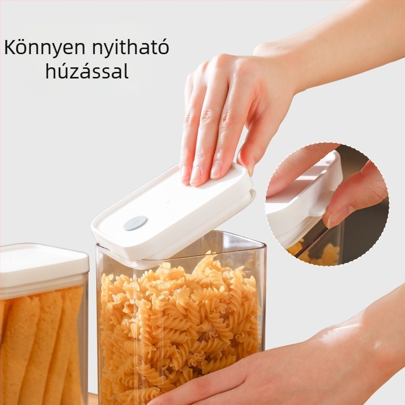 FaSoLa átlátszó, téglalap alakú konyhai tárolóedény, zárható, nedvességálló gabonák tárolására, műanyag, 800–1000 ml