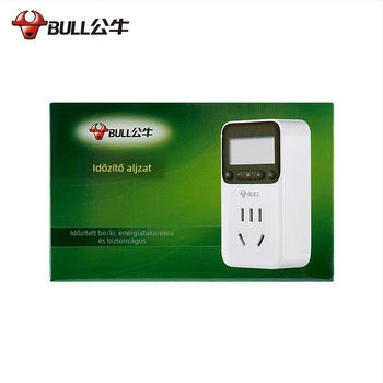 Bull D-1 elektronikus időzítő aljzat háztartási használatra, automatikus kikapcsolás visszaszámlálással