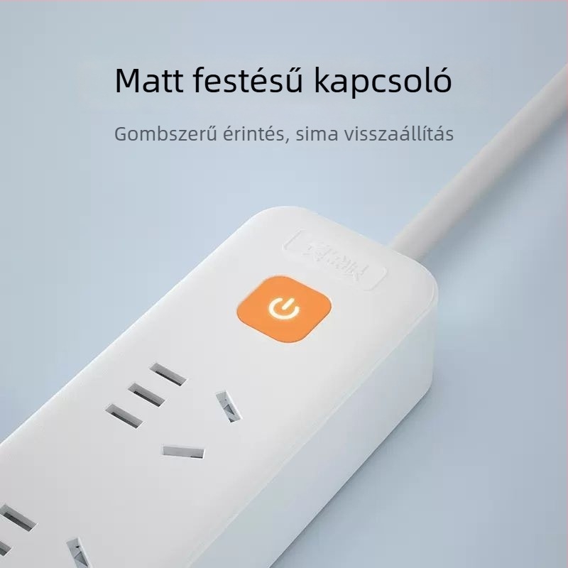 Nanfu Golden Eye többhelyes elosztó hosszú kábellel, kollégiumi és otthoni használatra, csatlakozó panel, biztonságos aljzatok