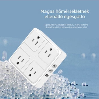 Amerikai szabványú intelligens elosztó USB-vel és USB-C porttal, több aljzattal