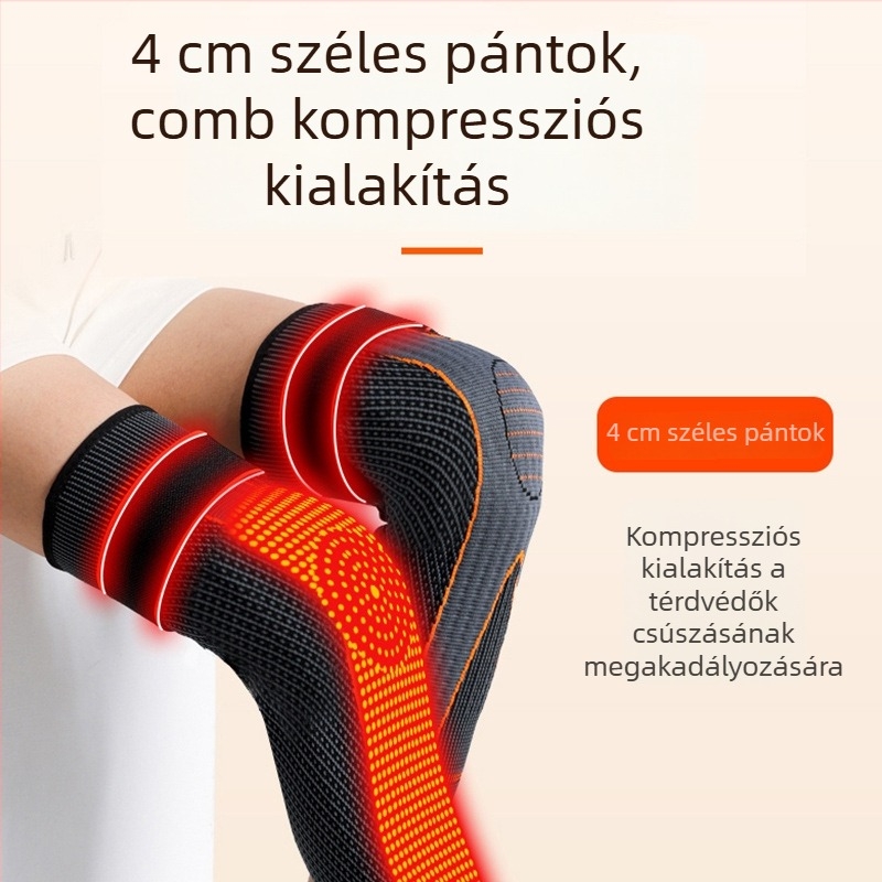 Melegítő térdvédők hőtárolóval, szélvédettek és csúszásmentesek, kerékpározáshoz és sporthoz, hosszú vagy rövid pántokkal.