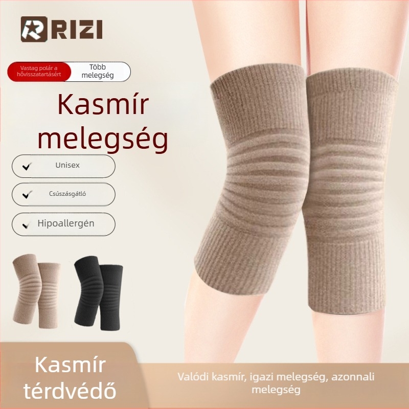 Kaszmír térdmelegítők nőknek, férfiaknak és időseknek, ízületi védelem, csúszásmentes felület, téli melegen tartó