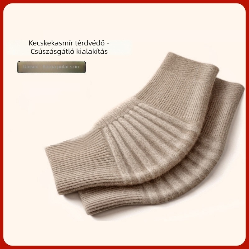 Kaszmír térdmelegítők nőknek, férfiaknak és időseknek, ízületi védelem, csúszásmentes felület, téli melegen tartó