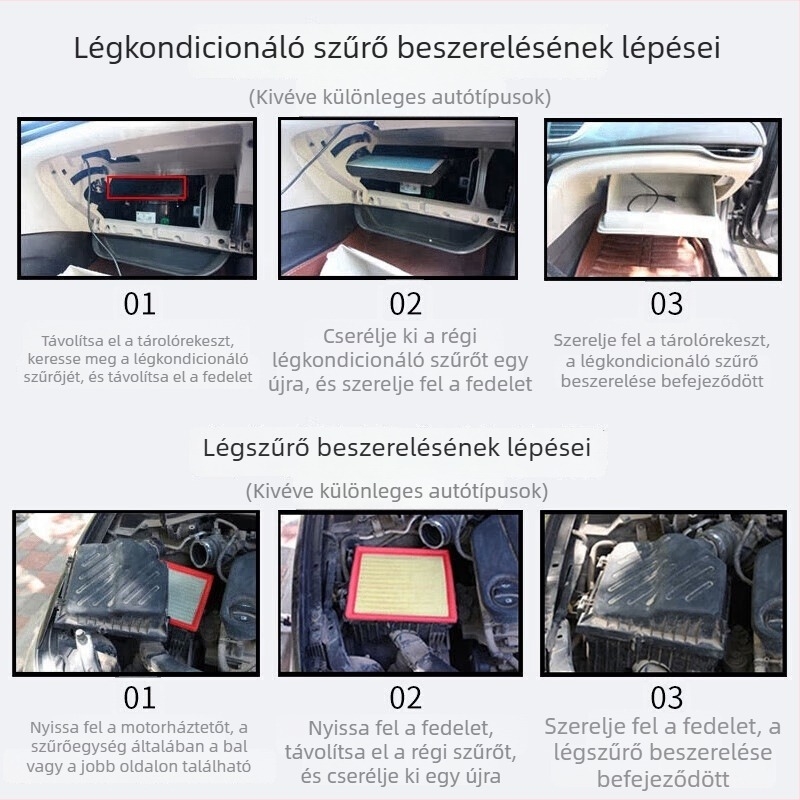 Venucia T70 aktív szénnel ellátott kabin- és motorlégszűrő készlet