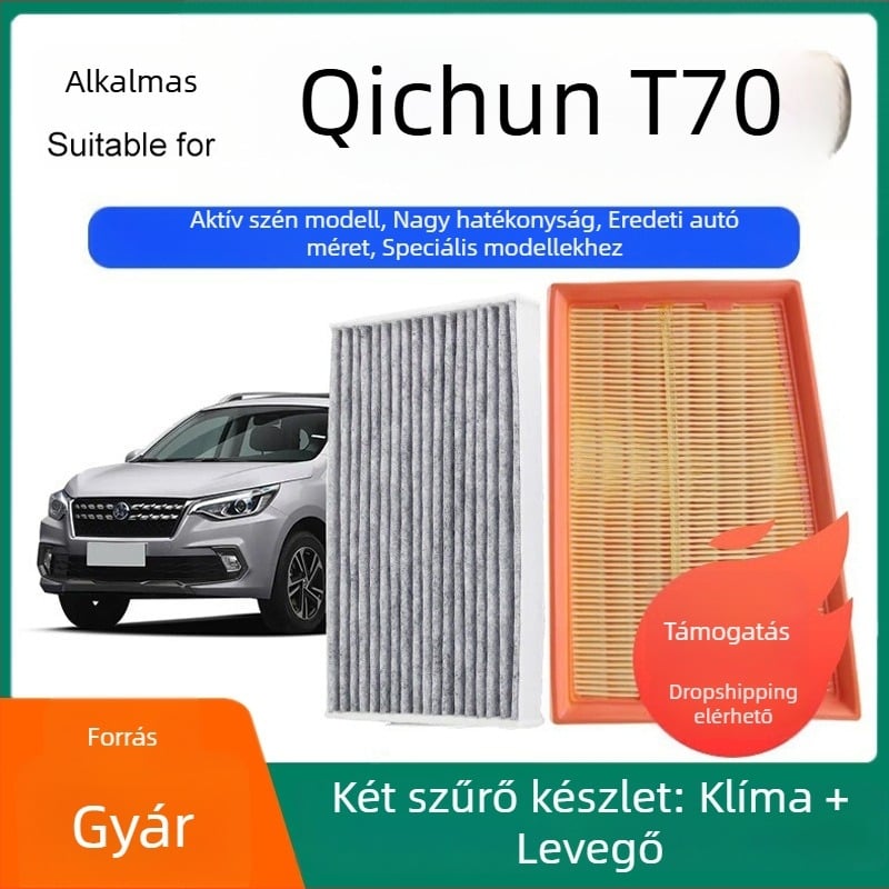Venucia T70 aktív szénnel ellátott kabin- és motorlégszűrő készlet