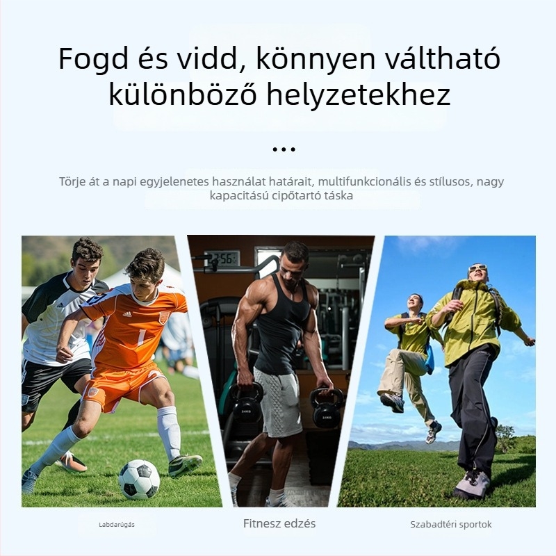 Személyre szabott, nagy kapacitású hordozható cipőtáska futballhoz, kosárlabdához és röplabdához