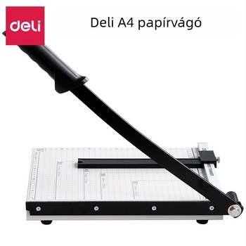 Deli 8014 papírvágó, A4, fém, fehér, kártyák és fényképek vágására