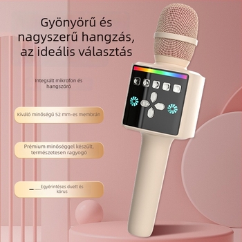 Vezeték nélküli mikrofon okostelefonhoz beépített hangfallal, otthoni használatra, élő közvetítéshez és karaokehoz