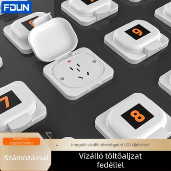 Kültéri falra szerelt ötpólusú töltőcsatlakozó kétkerekű elektromos járművekhez, fedéllel vízálló.