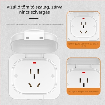 Kültéri falra szerelt ötpólusú töltőcsatlakozó kétkerekű elektromos járművekhez, fedéllel vízálló.