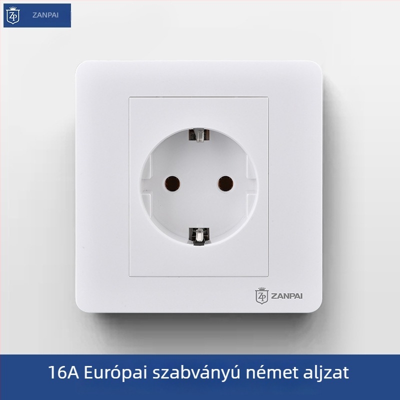Zanpai 86-os típusú rejtett fehér aljzatpanel, 16A, német/európai stílus
