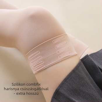 Combközépig érő zokni fleece bélésével és szilikon csúszásmentes térdvédőkkel, őszi–téli meleg