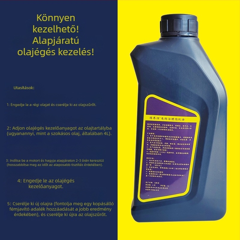 Szerelés nélküli motorolaj-égés javító adalék — dugattyúgyűrű szénlerakódás tisztító