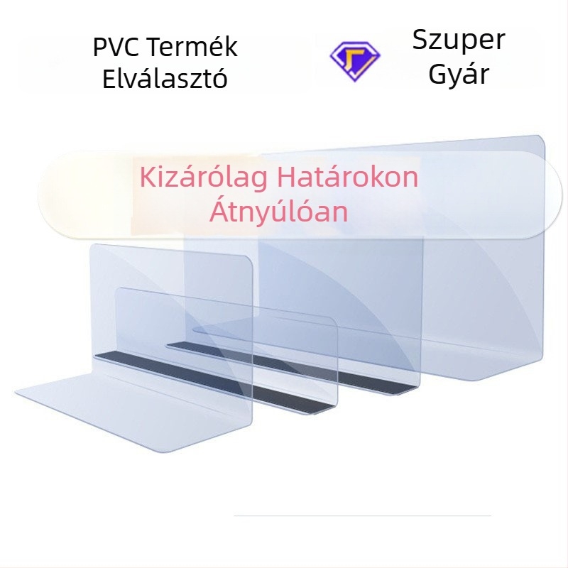 Áttetsző mágneses elválasztók raktári polcokra, áruk elkülönítésére és rendezésére konténerekben, mágneses rögzítés
