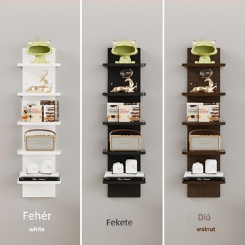 5-szintes falra szerelhető tároló és könyvespolc, modern minimalist dekoráció a nappaliba