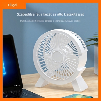 Asztali USB ventilátor, mini, csendes, 4 lapátos, rajzfilmszerű dizájn, hordozható, kollégiumi használatra