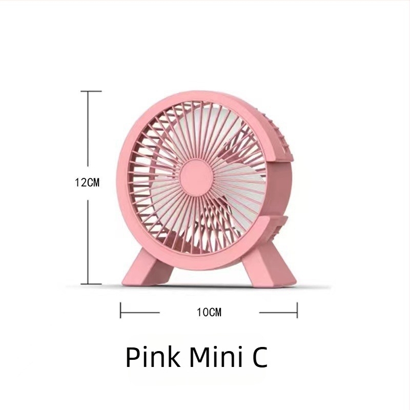 Asztali USB ventilátor, mini, csendes, 4 lapátos, rajzfilmszerű dizájn, hordozható, kollégiumi használatra