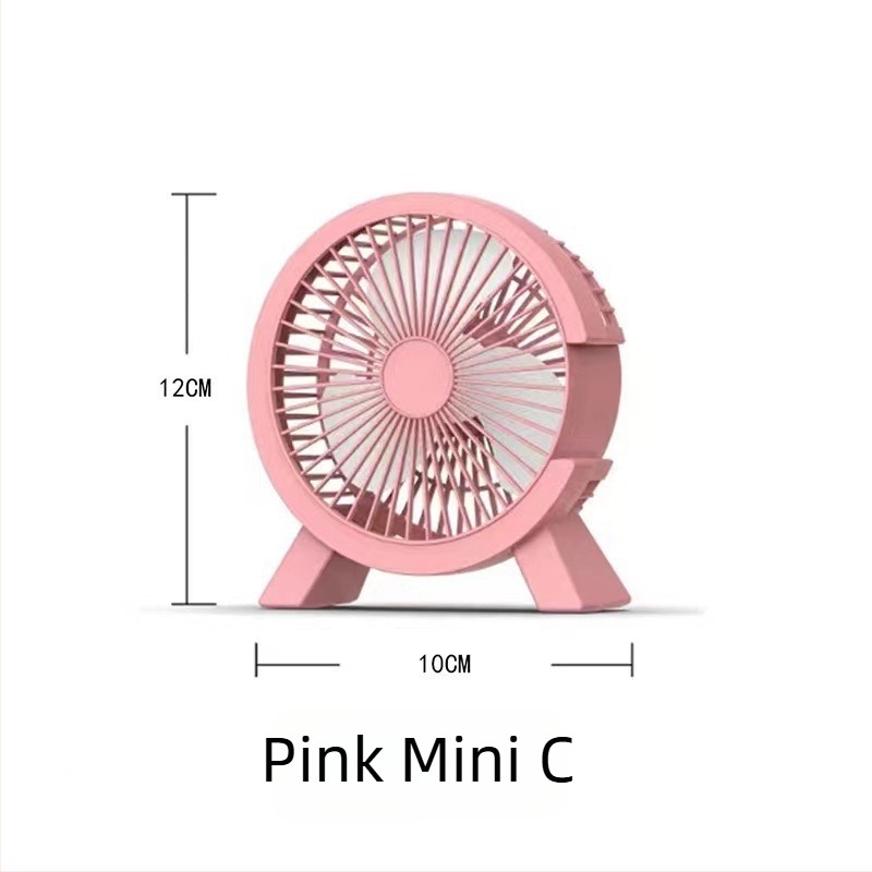 Asztali USB ventilátor, mini, csendes, 4 lapátos, rajzfilmszerű dizájn, hordozható, kollégiumi használatra