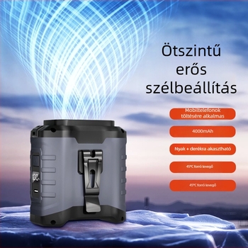 Övben hordozható kültéri ventilátor USB-s akkumulátorral — kettős használat, kompakt, erőteljes ventilátor