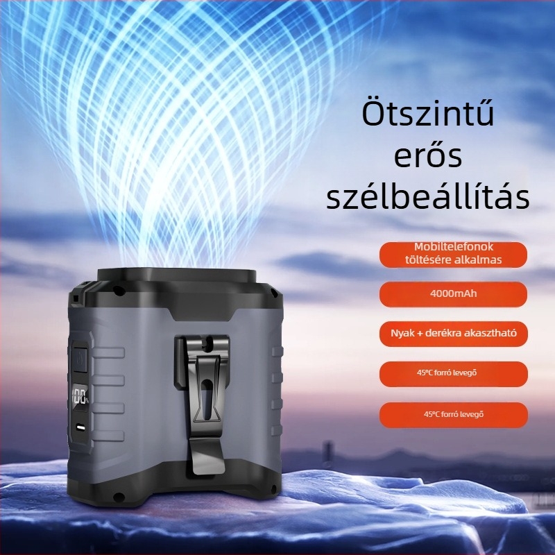 Övben hordozható kültéri ventilátor USB-s akkumulátorral — kettős használat, kompakt, erőteljes ventilátor
