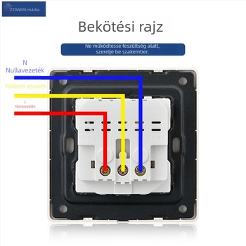 Zan Brand Rejtett falba épített konnektor, európai szabványú 86-os típus, 16A, USB-A és Type-C 2A