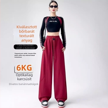 Női magas derekú, széles szárú nadrág kard alakú szárvéggel, banán alakú szabás, egyenes fazon, őszi-téli bélés