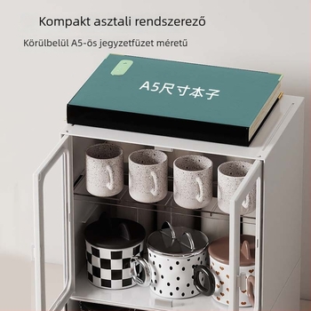 Könnyű luxus bögrék tároló állvány, többszintes, kifejezetten bögrékre, poharakra és kávés bögrékre; zárható, porálló, asztali rendező