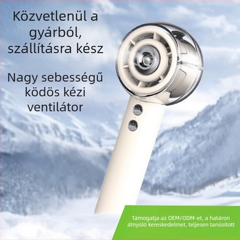 2025-ös új gyors spray kézi ventilátor, USB-töltés, 4 sebesség, beépített akkumulátor, 6+ lapát, hűtés és hidratálás