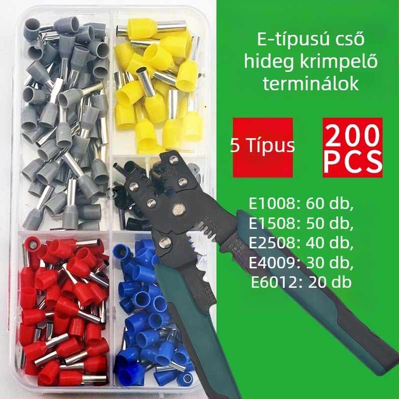 Hidegen préselt terminál, európai cső típusú terminál, dobozos előszigetelt crimp terminálokkal