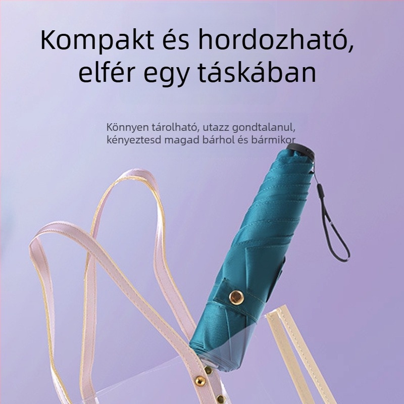 Ultra könnyű háromszakaszos összecsukható esernyő, mini hordozható napernyő vinil UV védelemmel, ceruza-stílusú esernyő, testreszabható logó