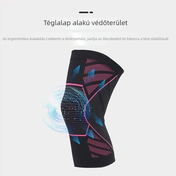 Sportos térdvédő nylon-szilikon anyagból, tapadásmentes felülettel, elasztikus térdmelegítő patella védelemmel futáshoz, kerékpározáshoz és edzéshez