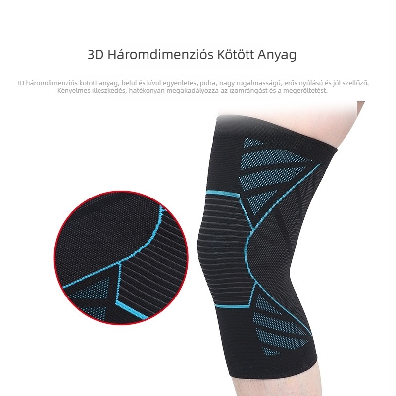 Sportos térdvédő nylon-szilikon anyagból, tapadásmentes felülettel, elasztikus térdmelegítő patella védelemmel futáshoz, kerékpározáshoz és edzéshez