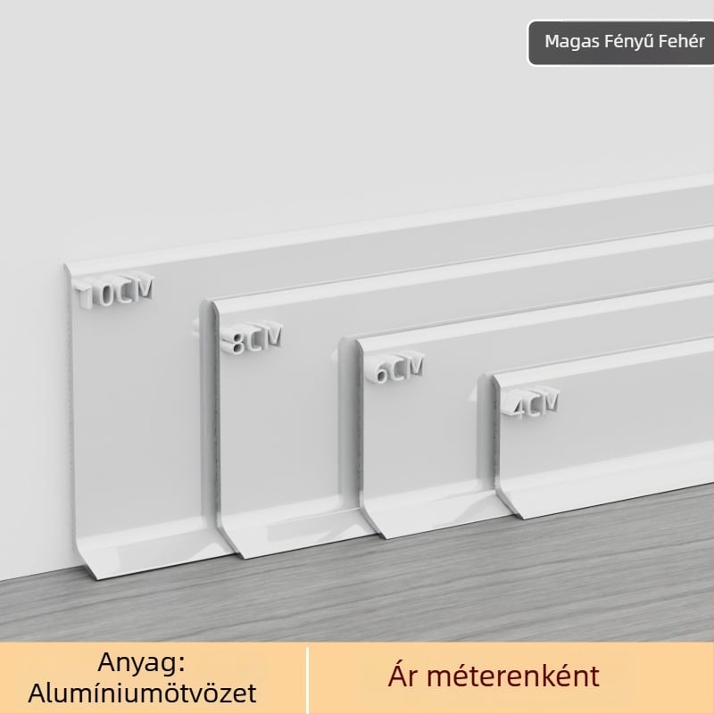 Öntapadós alumínium padlószegély, 6/8 cm szélesség, krémszínű