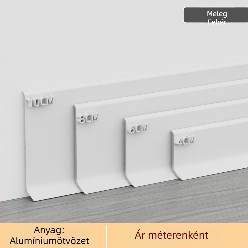 Öntapadós alumínium padlószegély, 6/8 cm szélesség, krémszínű
